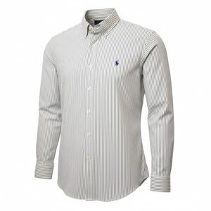 Striped Button Down Shirt Cotton Classic Fit 15.5 34/35 Ralph Lauren Mens